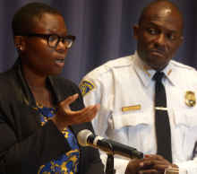 Law Professor Monica Bell and New Haven Police Chief Anthony Campbell